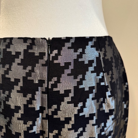 MS Houndstooth Skirt Silver/Black Size 6 - Picture 4 of 4